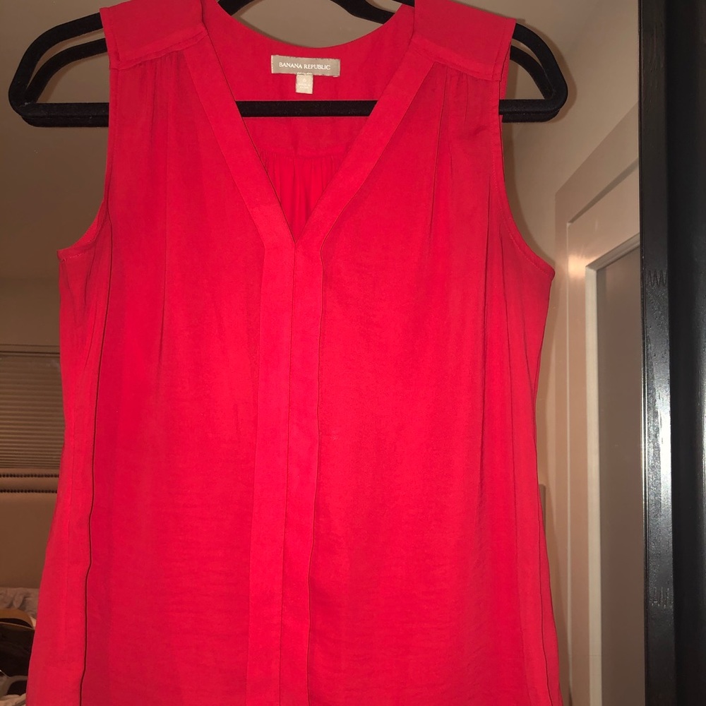 Red Sleeveless blouse from Banana Republic